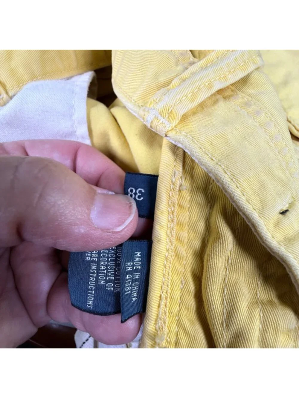 VTG Polo Ralph Lauren Mens 38 Relaxed Button/Drawstring Casual Yellow Short EUC
